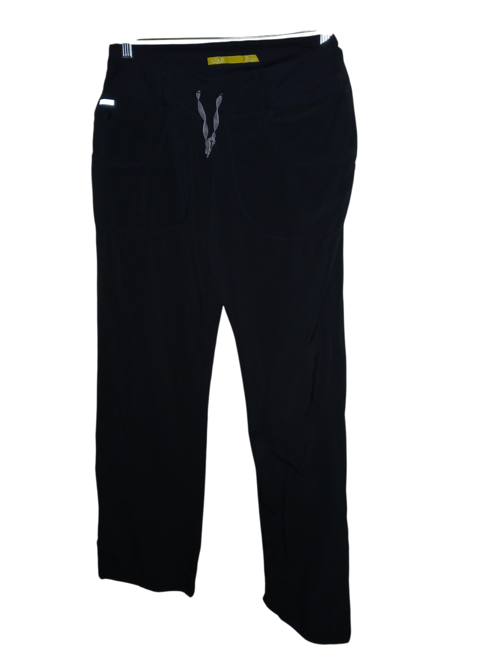 Lole' Womens Black Drawstring Joggers with Reflective Trim